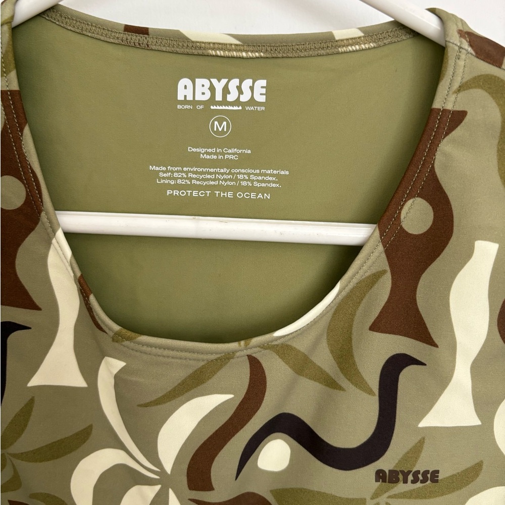 Free People/Abysse Olive Green & Cream Printed Long Sleeve Swim Set - Picture 5 of 6